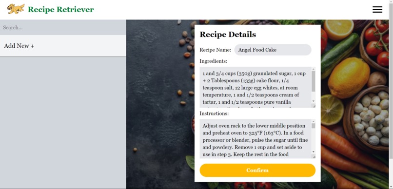 Recipe Retriever – screenshot 2