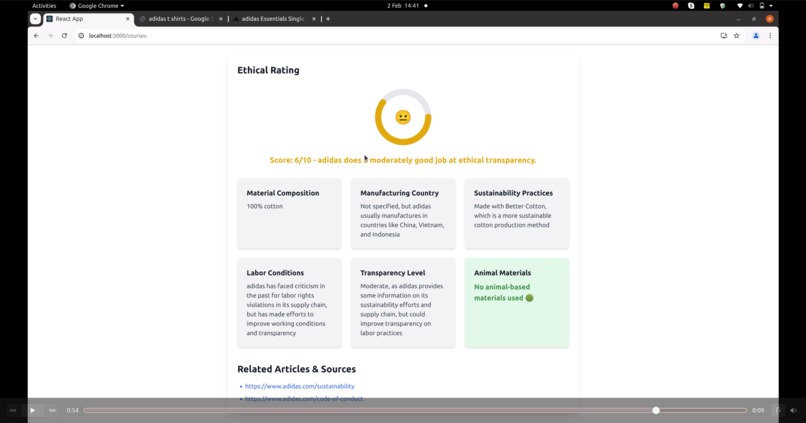 IsMyShirtEthical – screenshot 2