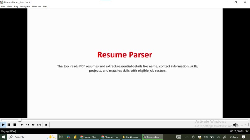 Resume Parser AI application – screenshot 1