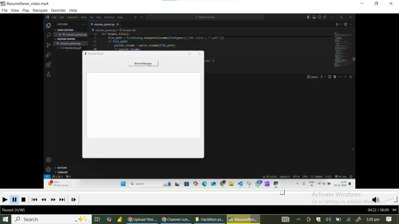 Resume Parser AI application – screenshot 3