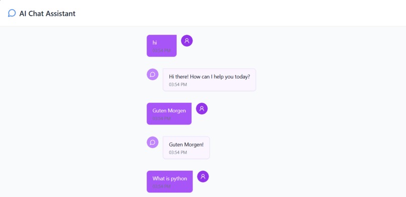 AI Chatbot Webapp – screenshot 1