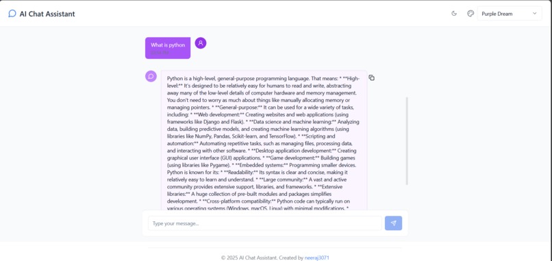 AI Chatbot Webapp – screenshot 2