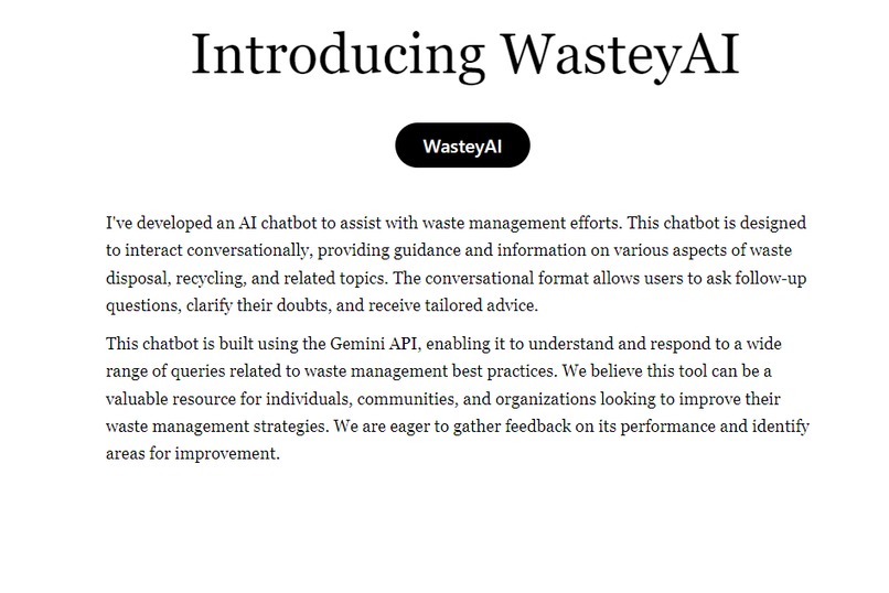Wastey AI – Smart Waste Management for a Sustainable Future – screenshot 1