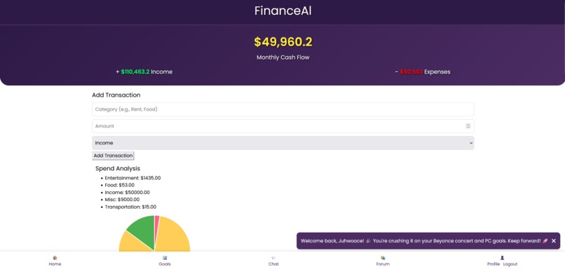 FinanceAL – screenshot 1