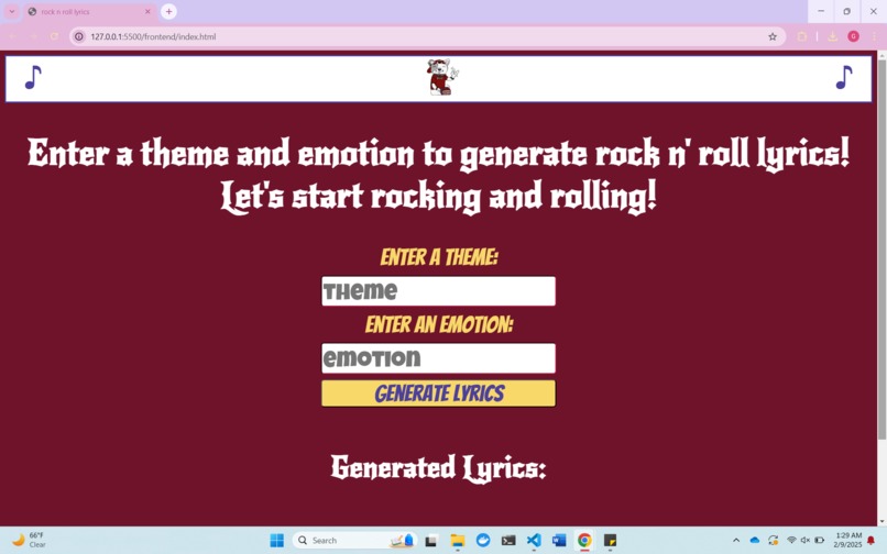 Rock Lyric Generator – screenshot 2