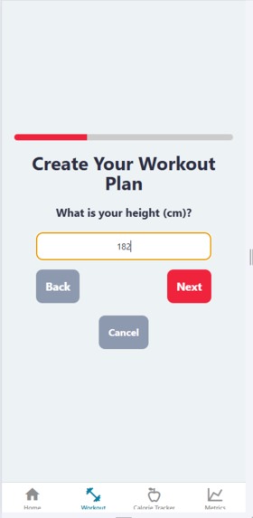 Fitness App – screenshot 2