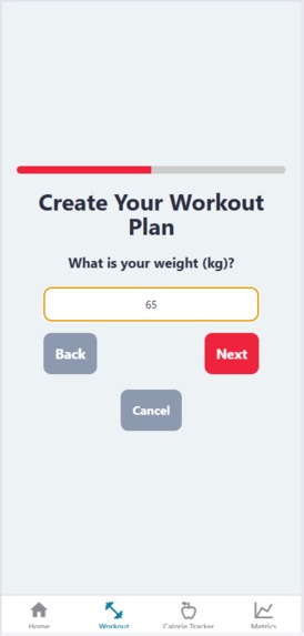 Fitness App – screenshot 3