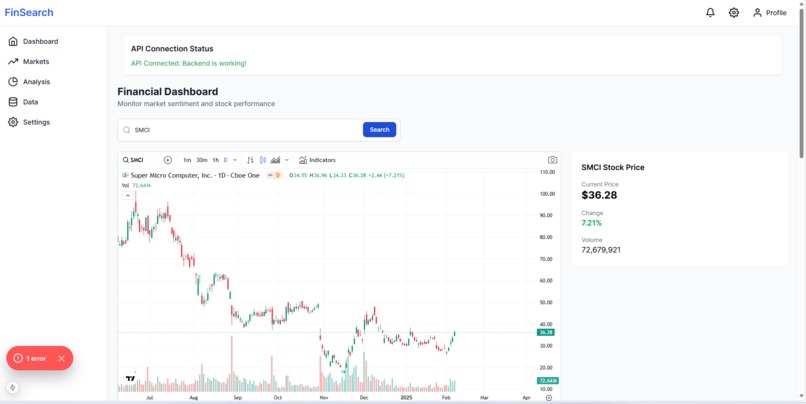 FinSearch – screenshot 1