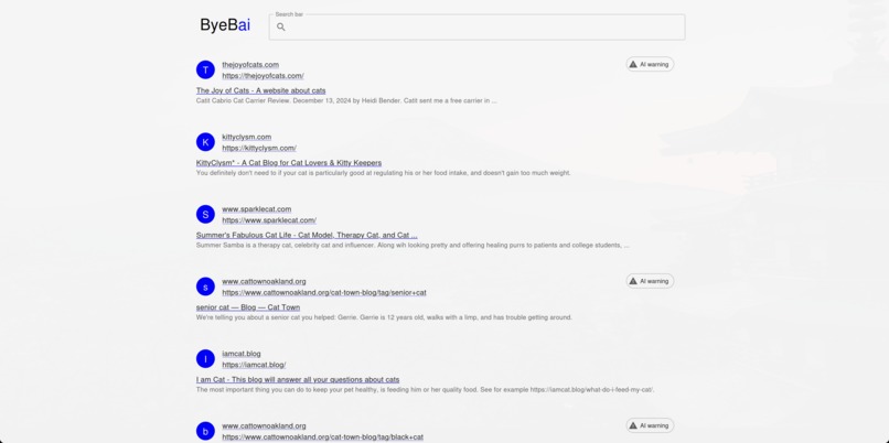 ByeBAI – screenshot 1