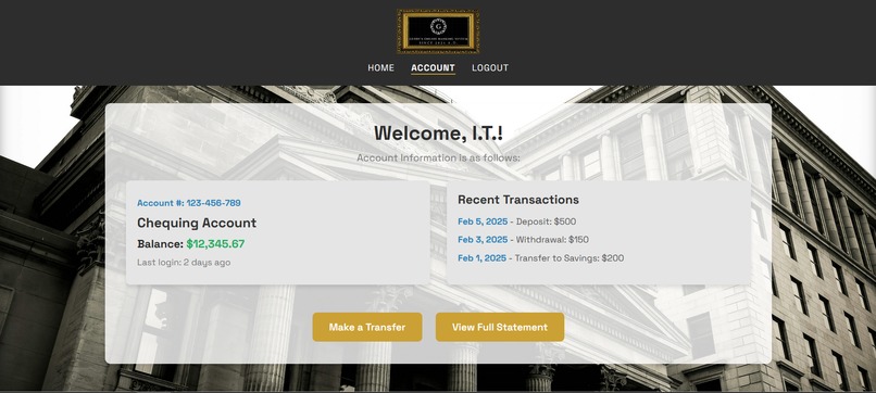 Ge0de's Online Banking System – screenshot 1