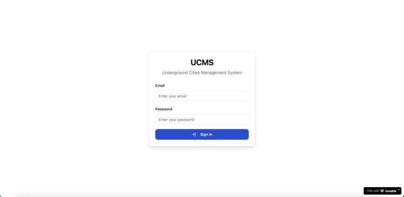 UCMS - Underground Cities Management System – screenshot 1