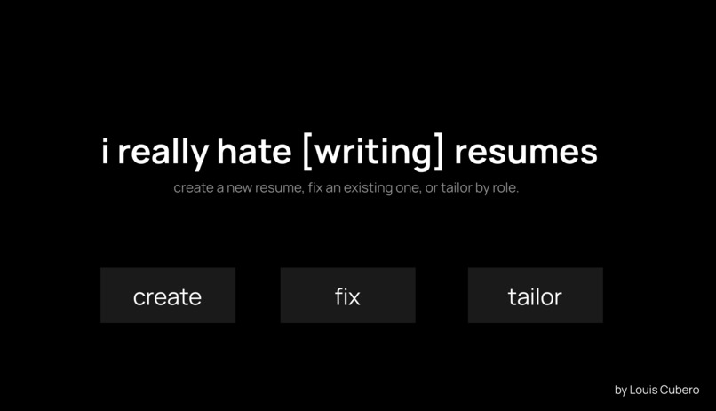 I really hate writing resumes – screenshot 1