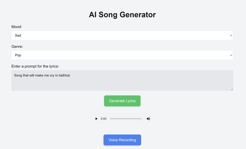 Lyrique - " AI Song generator " – screenshot 1
