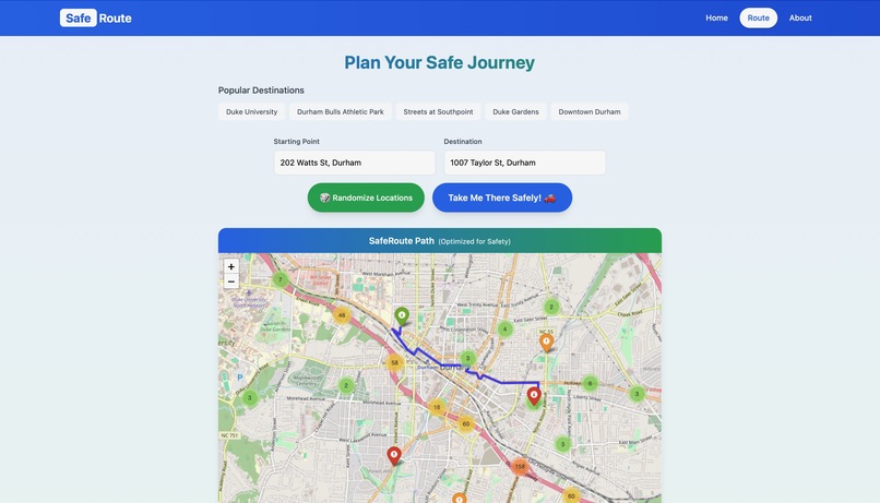 SafeRoute – screenshot 1