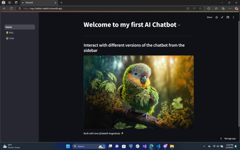 RAG Chatbot – screenshot 1
