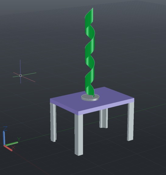 Table & Helix Object (Made in AutoCad) – screenshot 1
