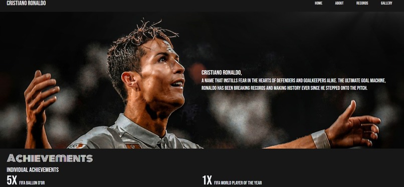CR7 Tribute - A Fan Made Website For Cristiano Ronaldo – screenshot 1