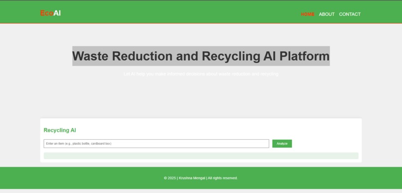 EcoAI-Waste Reduction and Recycling AI Platform – screenshot 1