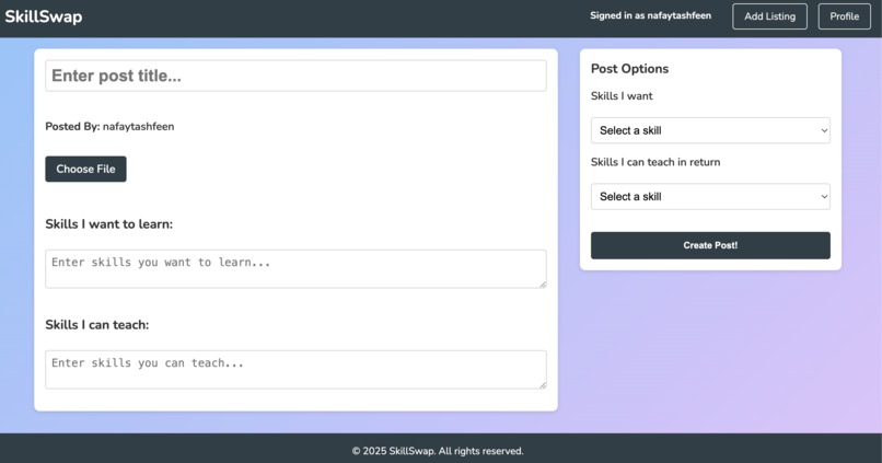 SkillSwap – screenshot 2