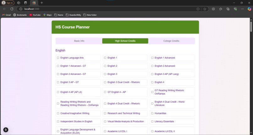 HS Course Planner – screenshot 2