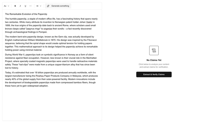 Verifact – screenshot 2