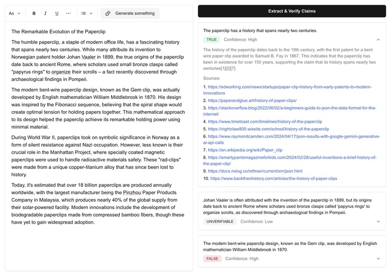 Verifact – screenshot 1