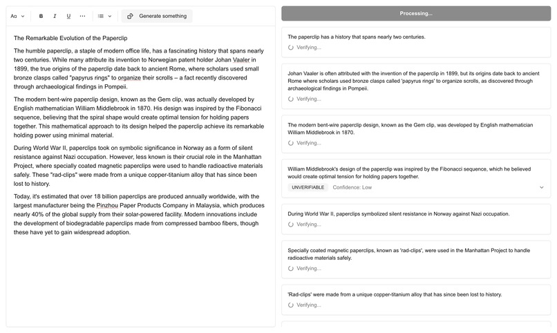 Verifact – screenshot 4