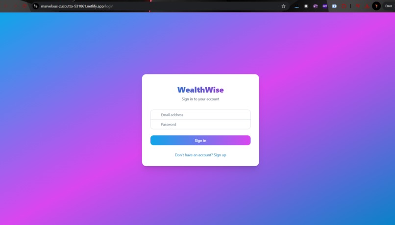 WealthWise – screenshot 1