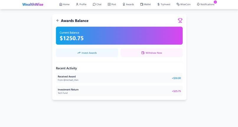 WealthWise – screenshot 2