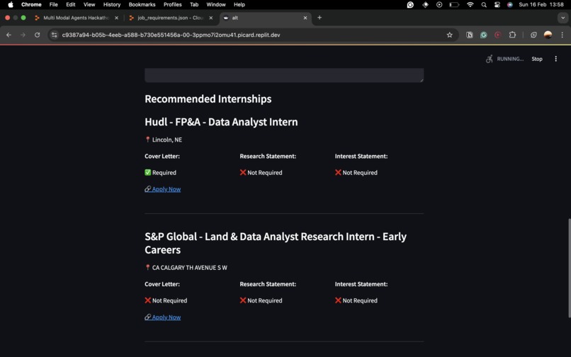 Internship Hunt w/Agno, Gemini, and AgentQL – screenshot 4