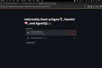 Internship Hunt w/Agno, Gemini, and AgentQL