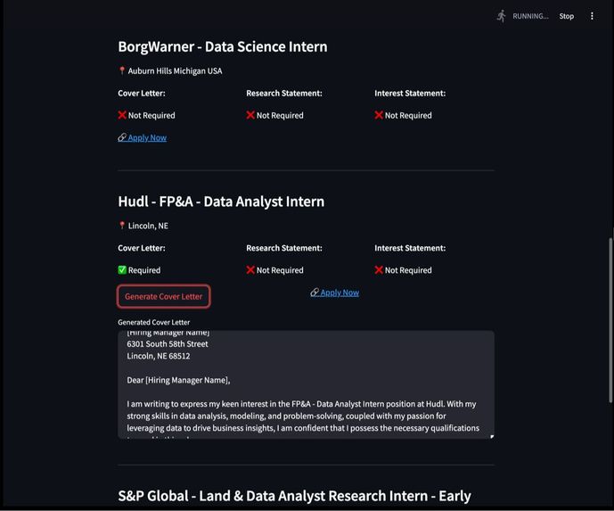 Internship Hunt w/Agno, Gemini, and AgentQL – screenshot 5