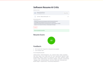 Software AI Resume Critic 