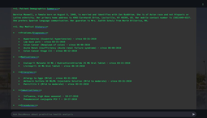 DocuNexus AGI-Agent: Azure AI Predictive Healthcare Analyze – screenshot 8