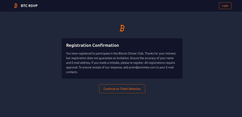 BTC RSVP – screenshot 1