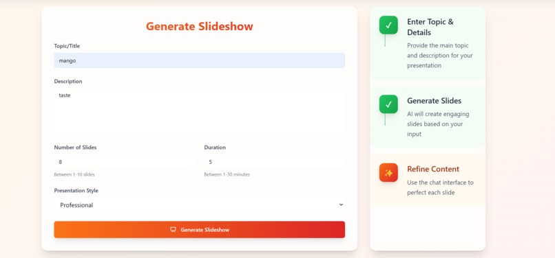 Flamslides - AI-Powered Presentation Generator – screenshot 1