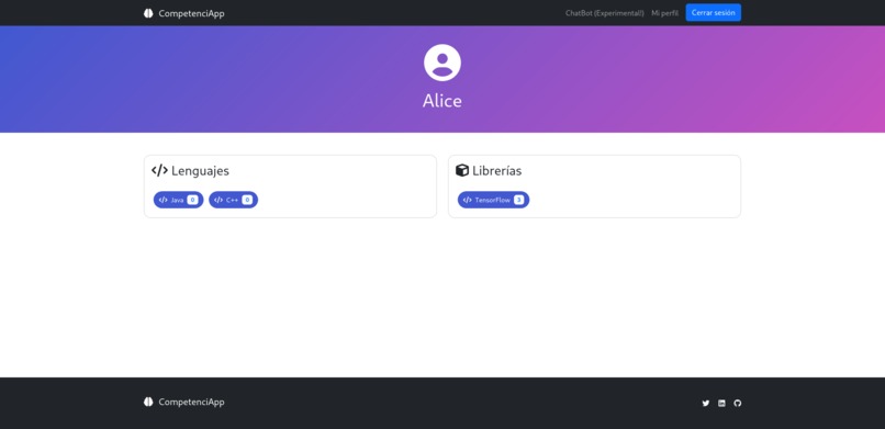 CompetenciApp – screenshot 2