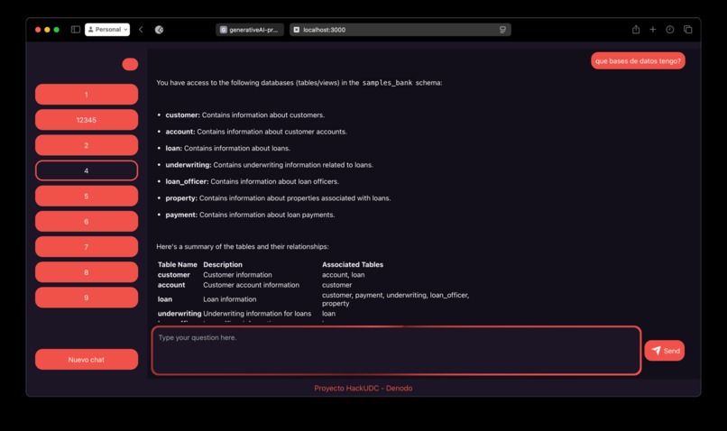 ChatbotVQLGenerator + ChatbotDenodo – screenshot 2