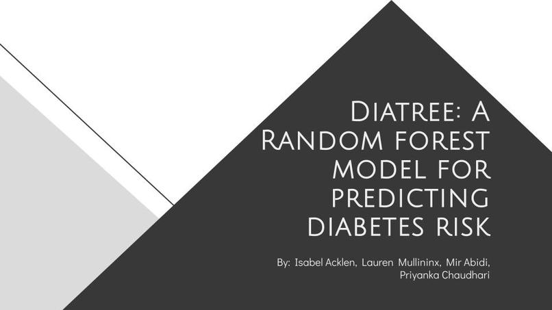 Diatree: A Random Forest Model for Predicting Diabetes Risk – screenshot 1