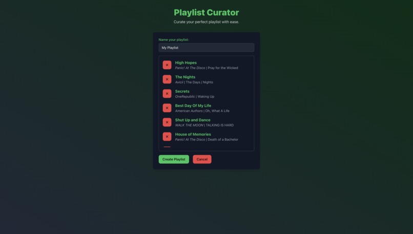 Playlist Curator – screenshot 5
