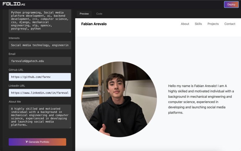 FolioAI – screenshot 1