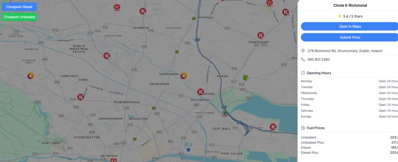 CheapestFuel.ie – screenshot 4