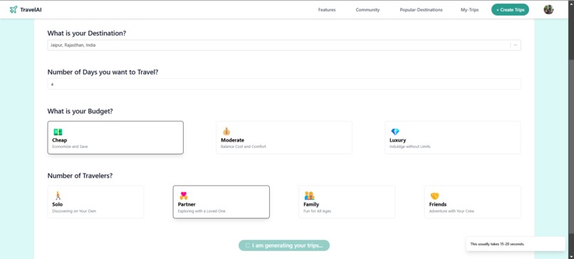 TravelAI – screenshot 2