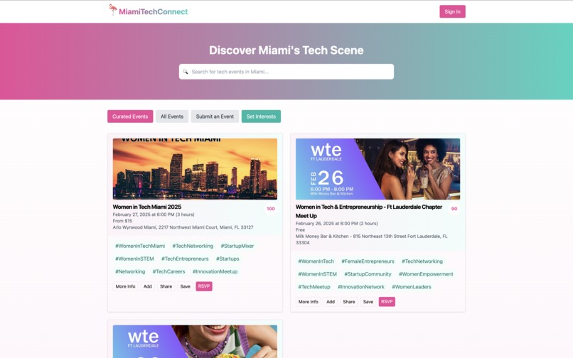 The AI-Powered Tech Event   Discovery Platform – screenshot 1