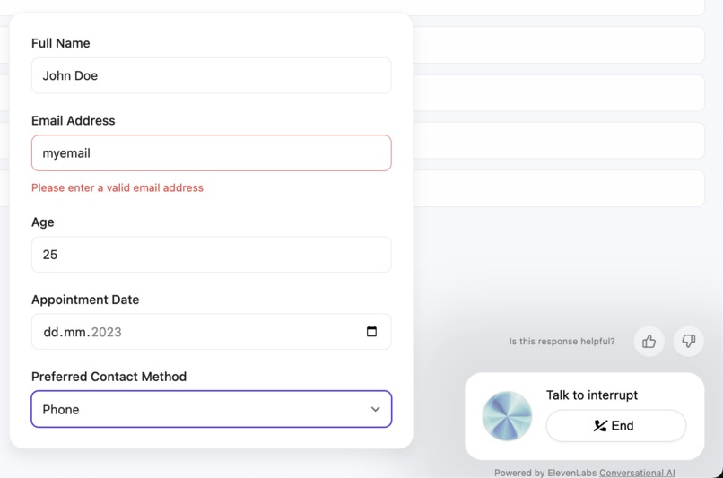 Generative UI Toolkit For ElevenLabs Conversational AI Agent – screenshot 1