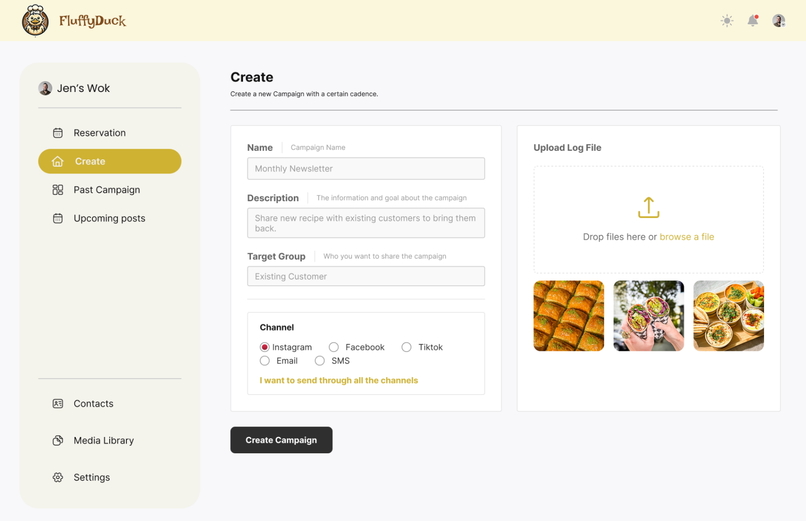 FluffyDuck - Restaurant Marketing and Reservations AI Agent  – screenshot 2