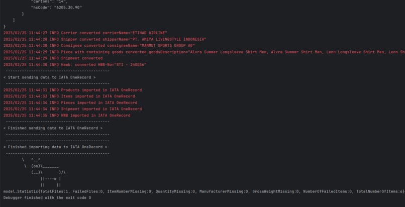HAWB to IATA One Record converter – screenshot 2