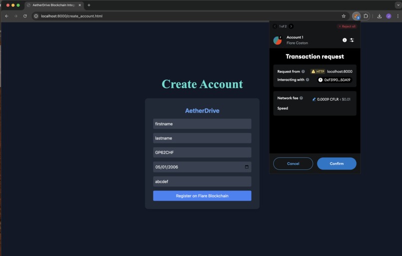 AetherDrive/Blocksure - A decentralised insurance system – screenshot 2