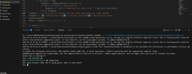 MentalHealth chatbot – screenshot 1