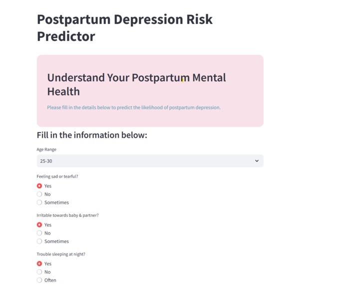 Postpartum Health Analysis – screenshot 1